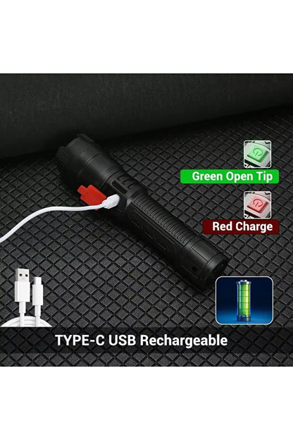 Lampe torche tactique à LED haute puissance Choice P50 300 000 lm avec affichage lumineux et chargement USB pour le camping