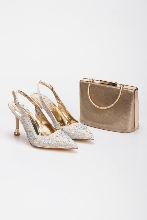 DYG STORE Ensemble élégant de chaussures de soirée sur mesure à talons hauts et sac pour femme