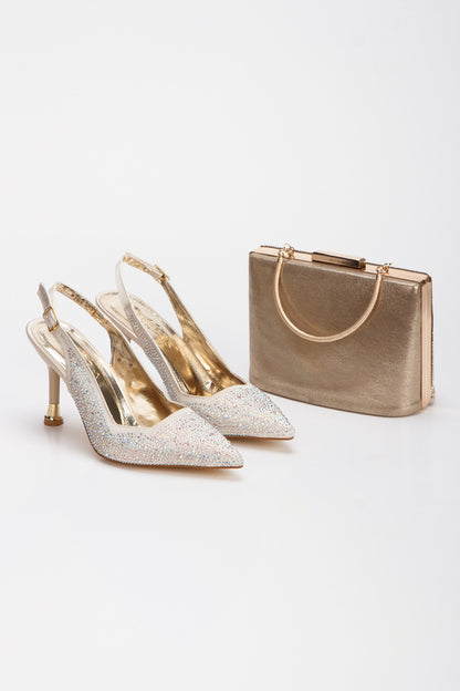 DYG STORE Ensemble élégant de chaussures de soirée sur mesure à talons hauts et sac pour femme