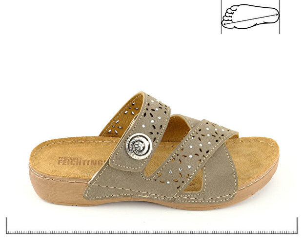 Chaussures d'été pour femmes Gezer Feichtingen avec semelle intérieure en cuir véritable, fermeture Velcro unique, réglables, semelle confortable, pour un usage quotidien.