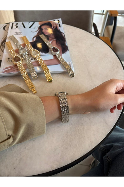Montre-bracelet femme Bluemix Accessories SERENAY, modèle bordeaux en acier (cadeau inclus)