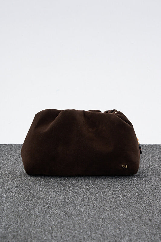 Sac à cordon pour femme Çantacımstore en daim marron