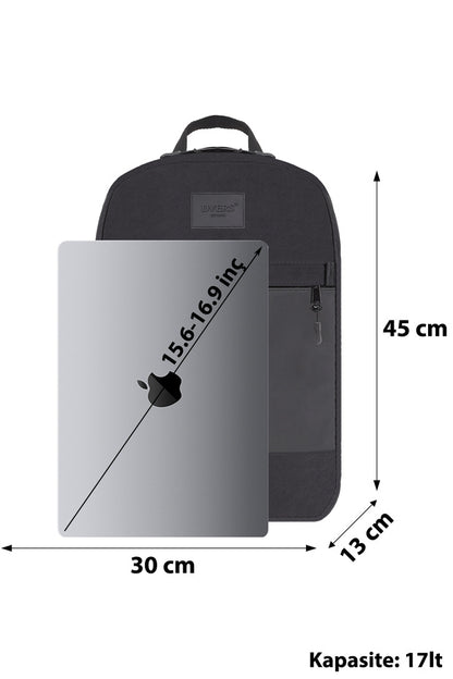 Sac à dos étanche D'VERS  noir à 3 compartiments pour ordinateur portable, compatible avec les ordinateurs portables de 15,6, 16,1 et 16,9 pouces.