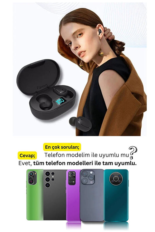 Casque Bluetooth Favors  Dots E6s avec son HD, basses renforcées et microphone de haute qualité
