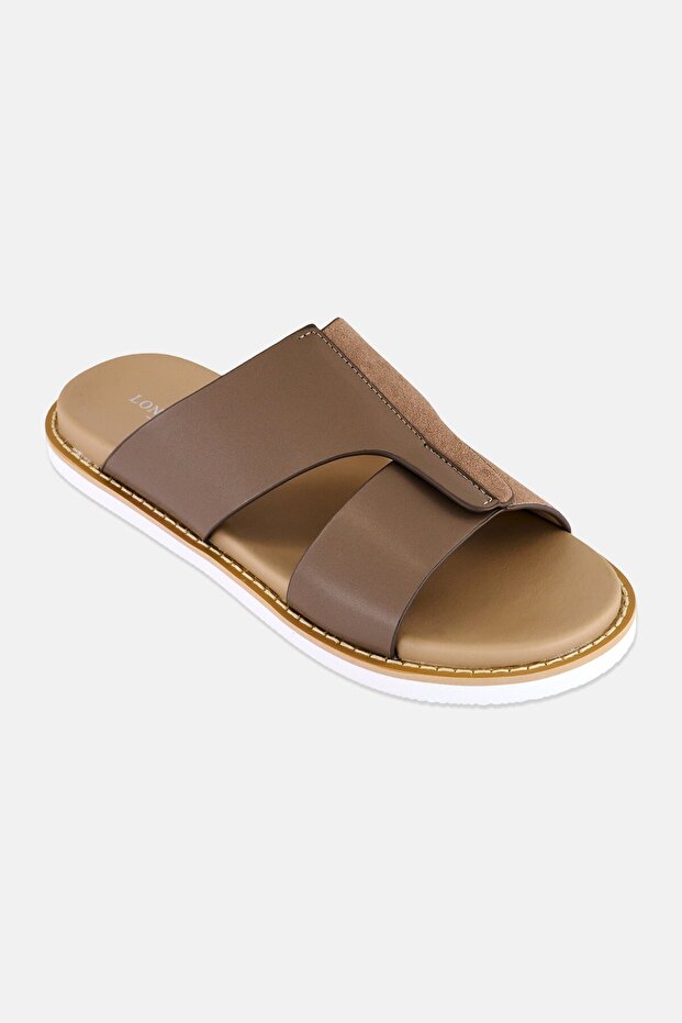 London Fog Men Slip On Arabic Sandals, Khaki