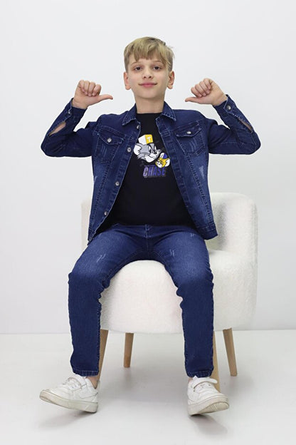 Ensemble en denim tendance pour enfants RAPIDO LIFE – Style et confort réunis