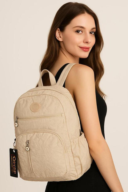 Sac à dos scolaire unisexe citycenterfashion  en tissu froissé imperméable, grande taille, pour collège, lycée et université, cty-lbn-301