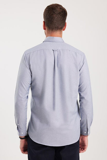 Chemise Tudors  pour homme, coupe classique, col boutonné, poche brodée, coupe régulière, tissu Oxford, col boutonné