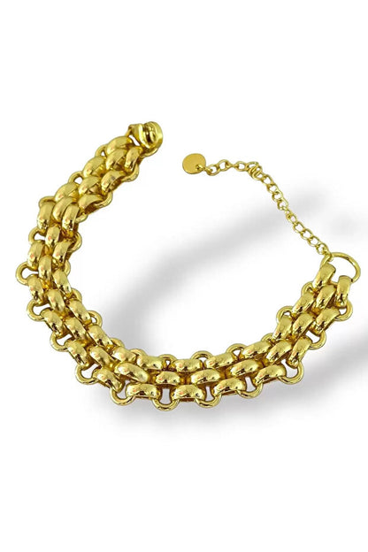 Bracelet Vitastyle  à grosse chaîne en acier doré