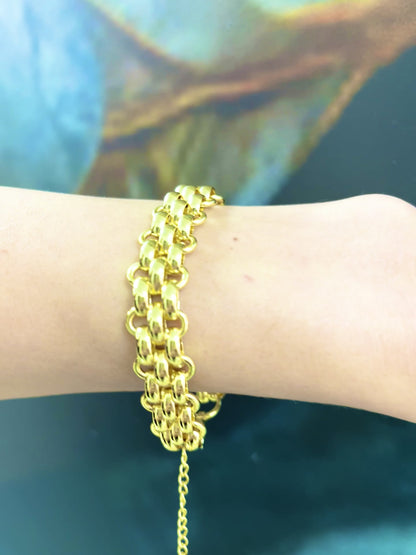 Bracelet Vitastyle  à grosse chaîne en acier doré