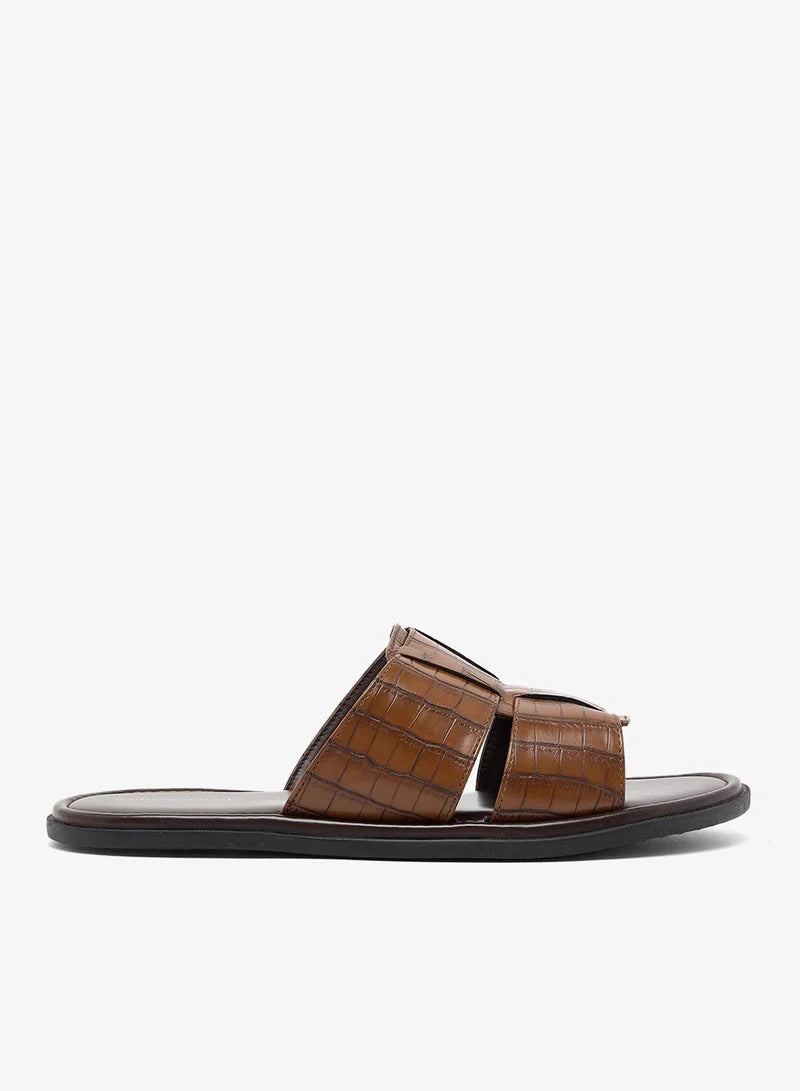 Croc Emboss Casual Slider Sandals