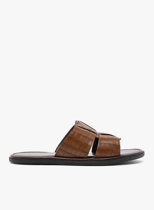 Croc Emboss Casual Slider Sandals