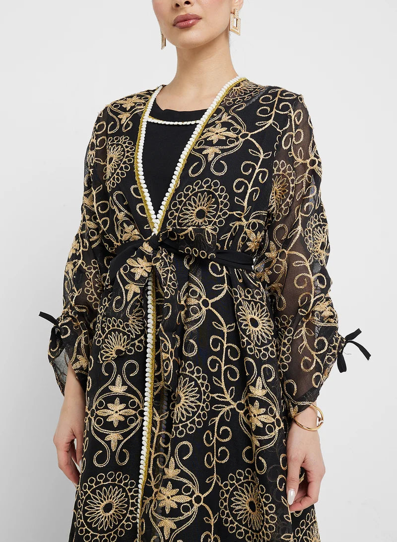 Embroidered Abaya With Inner