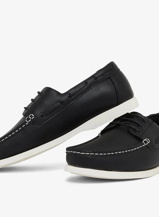 Chaussures bateau classiques noires pour hommes