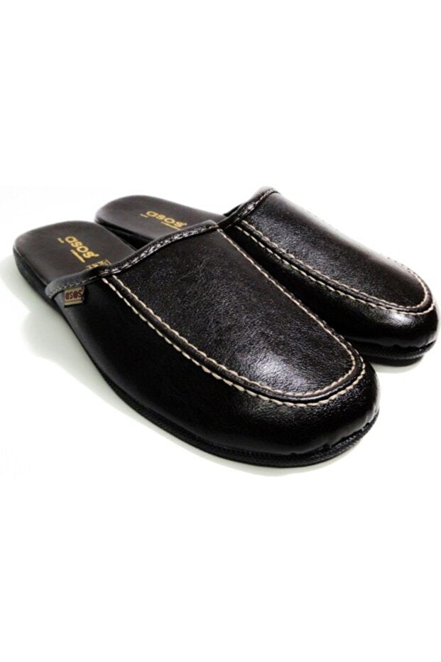 Pantoufles noires pour homme ASOS , modèle « Ballon d'honneur ».