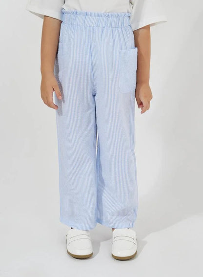 Ensemble T-shirt oversize à imprimé slogan et pantalon rayé