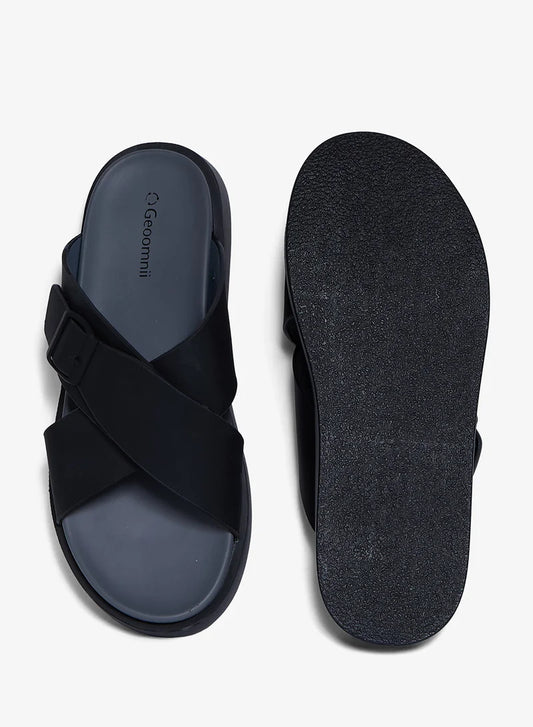 Sandales arabes Geomnii pour hommes – Sandales en cuir confortables et décontractées pour un usage quotidien