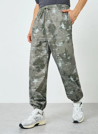 Pantalon de survêtement décontracté imprimé olive pour homme