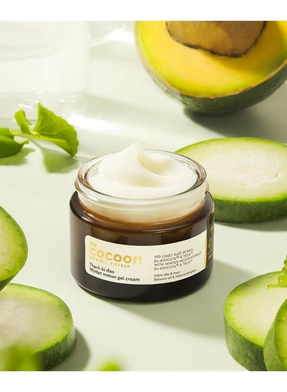 Crème-gel hydratante au melon d'hiver 30 ml | Crème visage sans huile pour peaux grasses et à tendance acnéique | Gel-crème hydratant léger pour une peau douce et repulpée | Soin quotidien matifiant