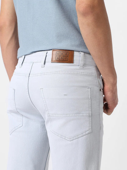 Jean extensible gris clair pour homme Urbano Fashion, coupe classique, délavé