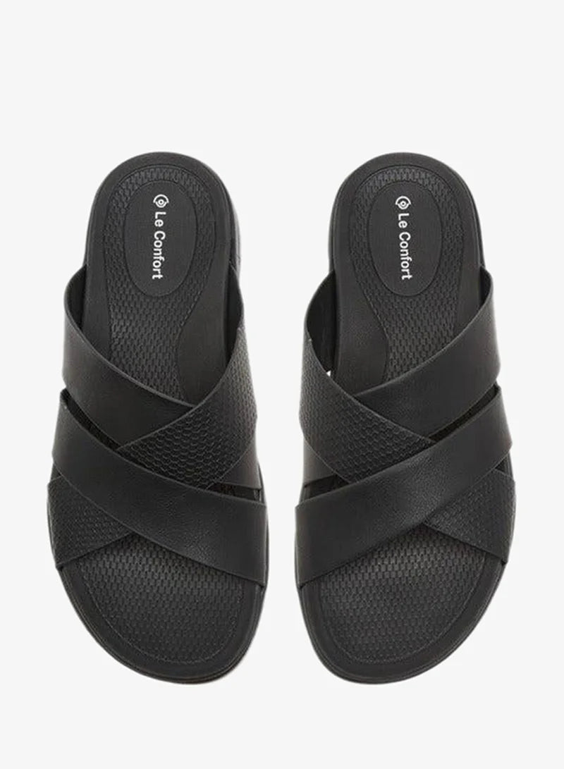 Men Cross Strap Slip-On Sandals