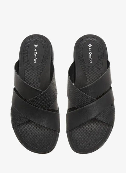 Men Cross Strap Slip-On Sandals