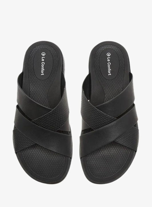 Men Cross Strap Slip-On Sandals