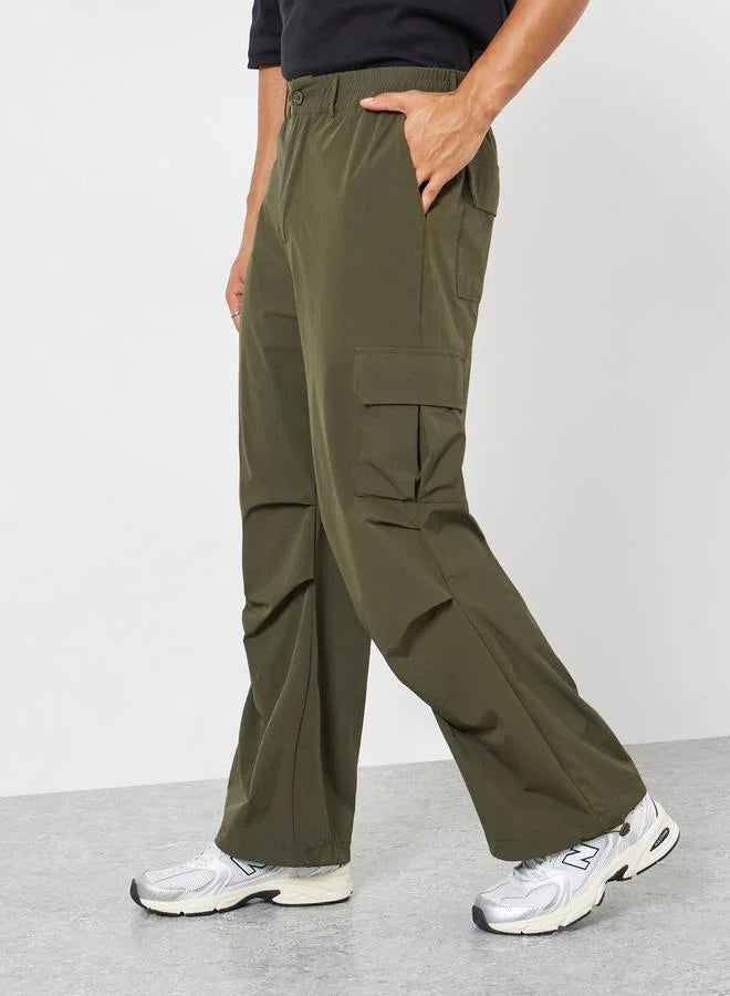 Pantalon cargo décontracté vert olive pour homme