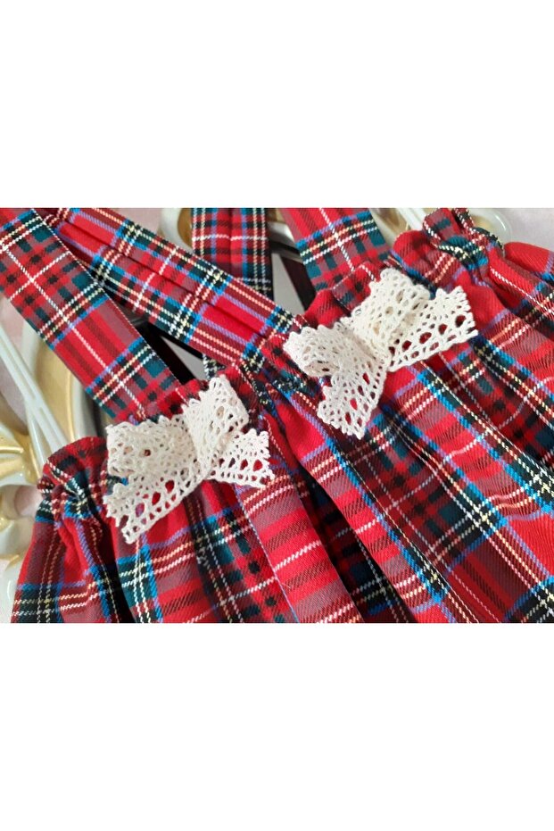 Ensemble combinaison, robe, chapeau et barrette à carreaux pour bébé fille et enfant en bas âge Eylülce Boutique