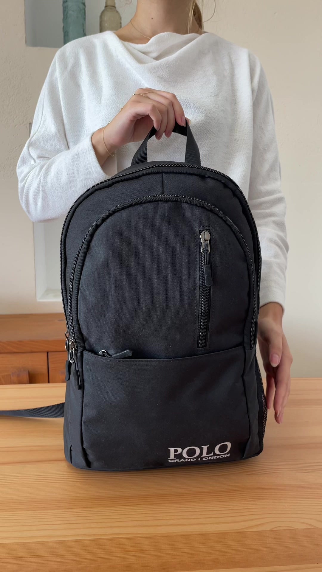 Sac à dos unisexe POLOGRAND London  Original grande capacité, multi-compartiments, imperméable, pour l'école primaire, le collège et le lycée