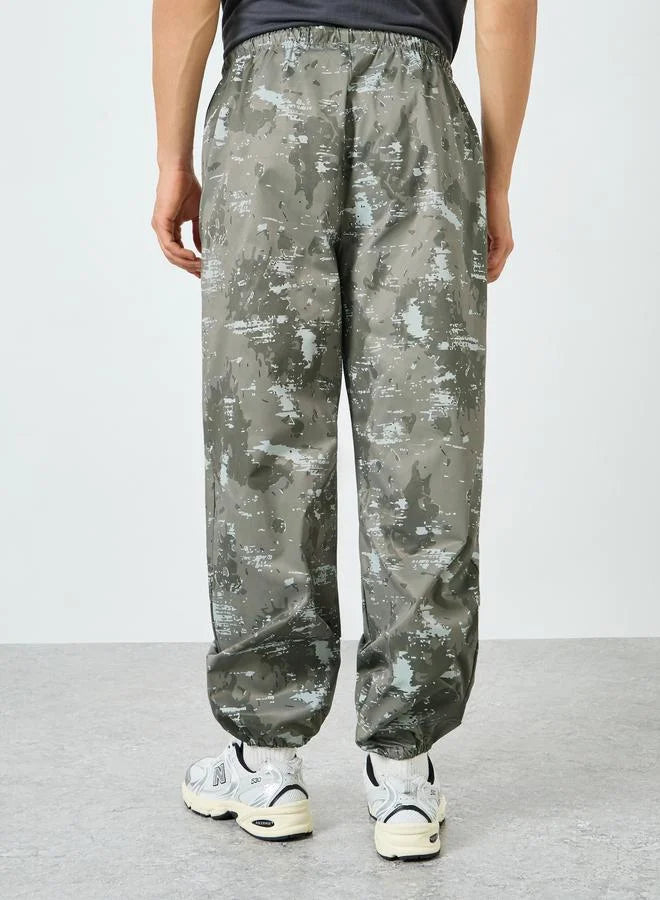 Pantalon de survêtement décontracté imprimé olive pour homme