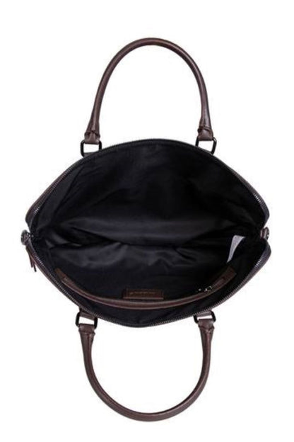 BYZ -243 Sacoche pour ordinateur portable marron crocodile avec bandoulière 41x28x5 cm