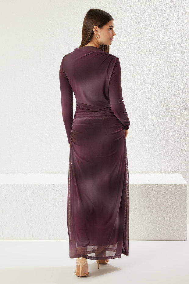 Trendyol Modest Purple Gradient Knitted Dress Tctss25Eb00043