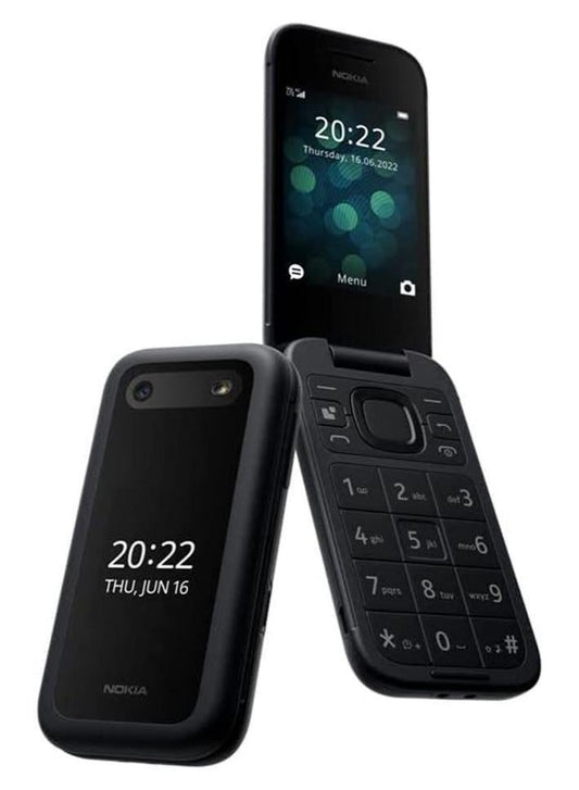 2660 Flip Dual SIM Feature Phone Black 48MB RAM 128MB 4G - International Version