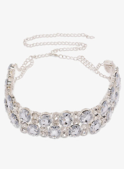 Collier ras du cou en strass et diamants