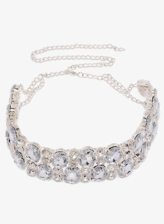 Collier ras du cou en strass et diamants