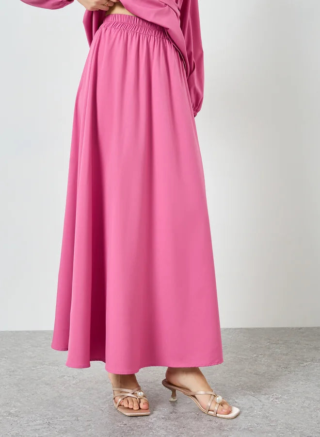 Ensemble haut et jupe maxi orné de perles pour femme