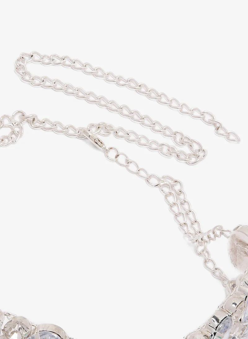 Collier ras du cou en strass et diamants