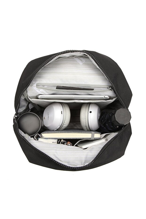 Sac à dos Smart Bags  3092 en daim noir avec compartiment pour ordinateur portable, idéal pour l'école