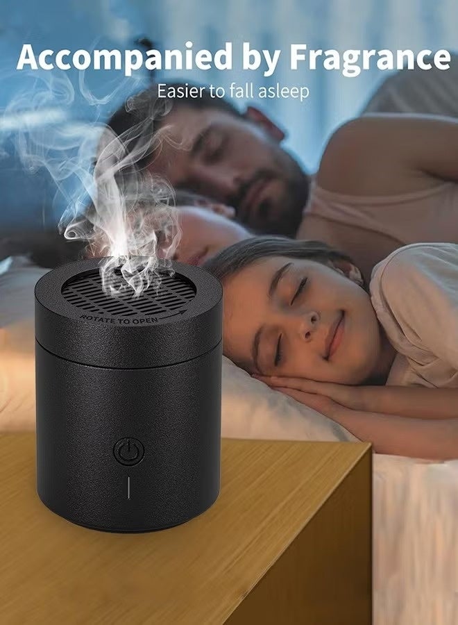 Portable Electronic Bakhour Burner with Rotating Head, Car Bakhoor 2000mAh Rechargeable Incense Diffuser, Fast Heating Auto Safety Shut-Off Every 1–2 Minutes, Type-C Aromatherapy Burner