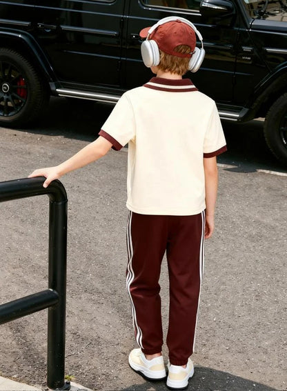 Ensemble polo et pantalon color block pour garçon