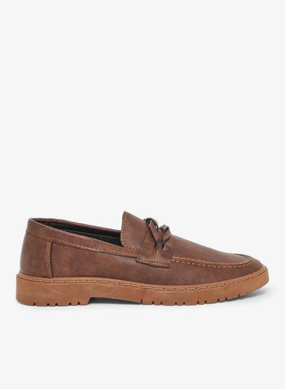 Mocassins pour hommes en similicuir avec détails de surpiqûres
