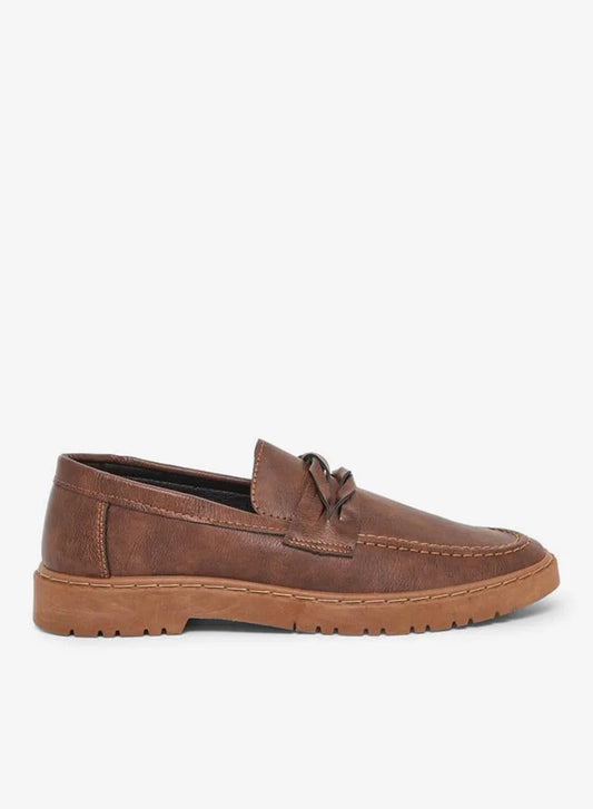 Mocassins pour hommes en similicuir avec détails de surpiqûres
