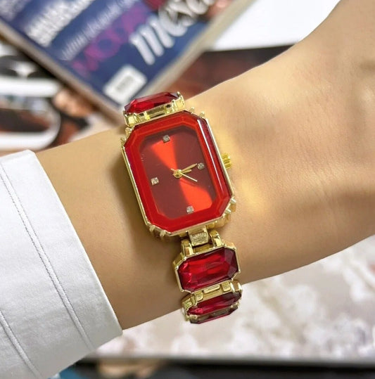 Montre couleur rouge