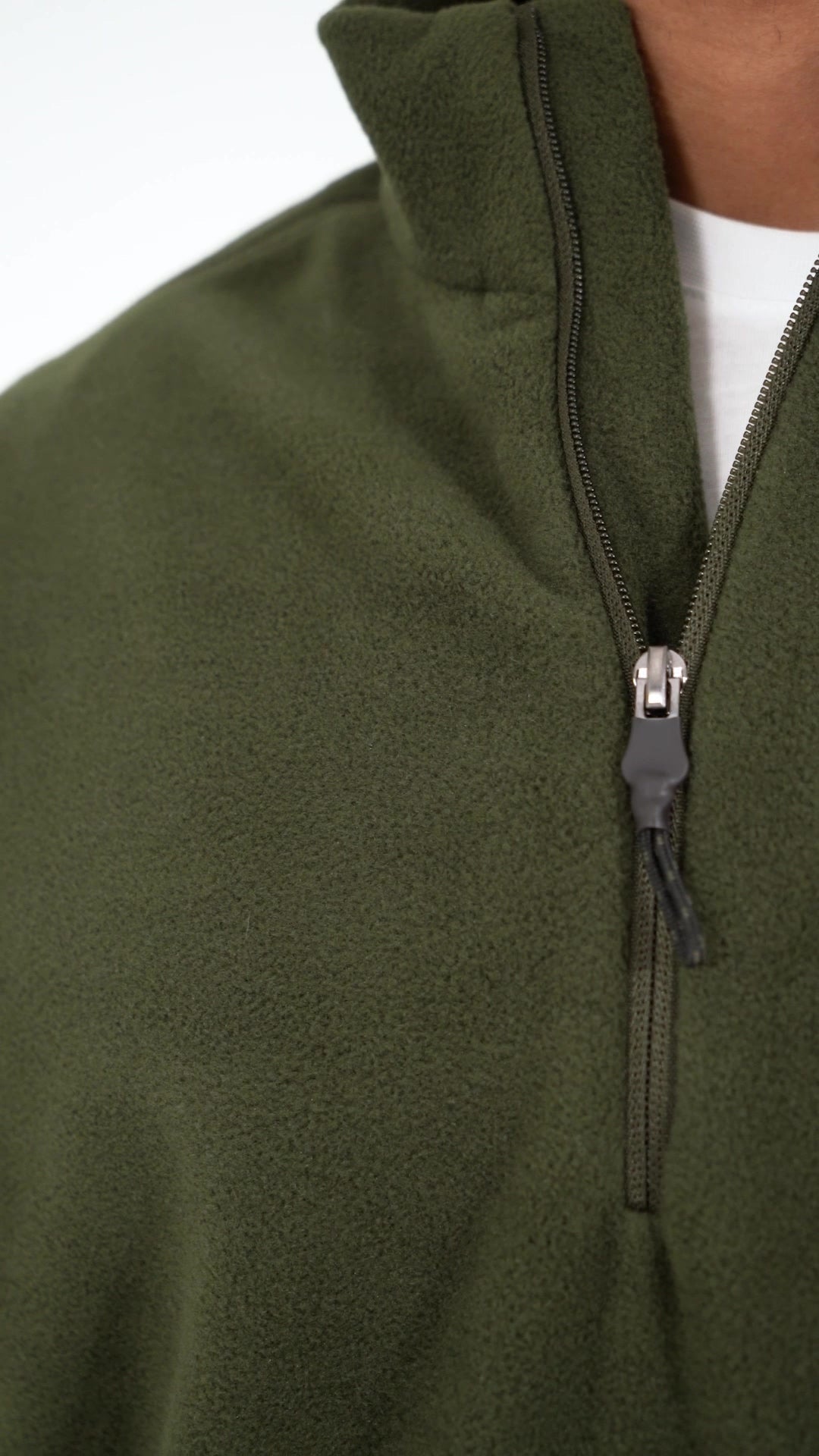 Sweat-shirt polaire AC&Co / Altınyıldız Classics  pour homme, kaki, anti-boulochage, coupe standard, col montant, résistant au froid