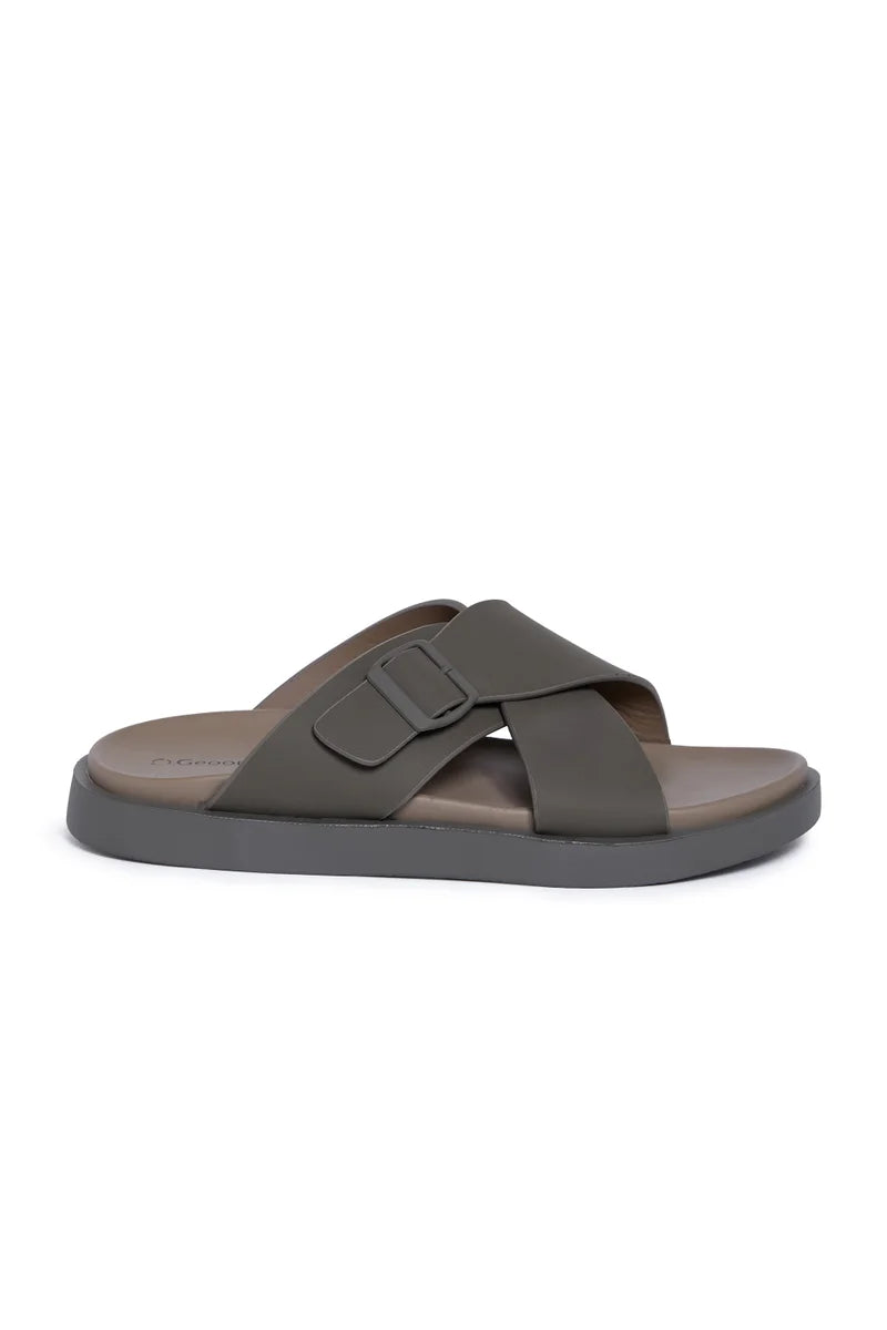 Geoomnii Men’s Arabic Sandals – Comfortable Casual Leather Slide Sandals for Everyday Wear
