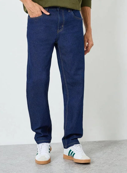 Jean bleu délavé pour homme, coupe classique