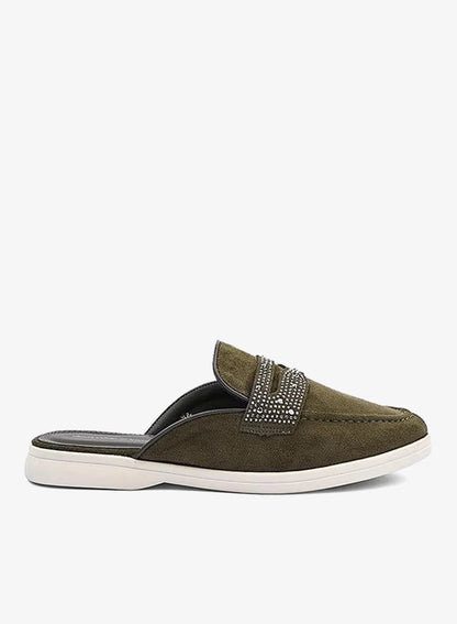 Mocassins mules en daim pour femmes