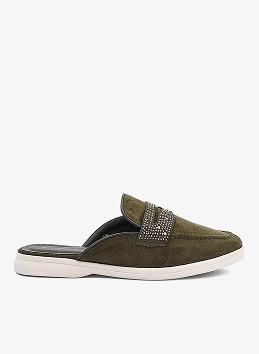 Mocassins mules en daim pour femmes