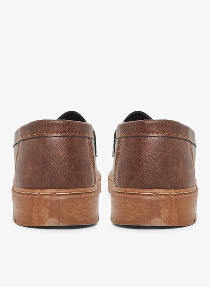 Mocassins pour hommes en similicuir avec détails de surpiqûres